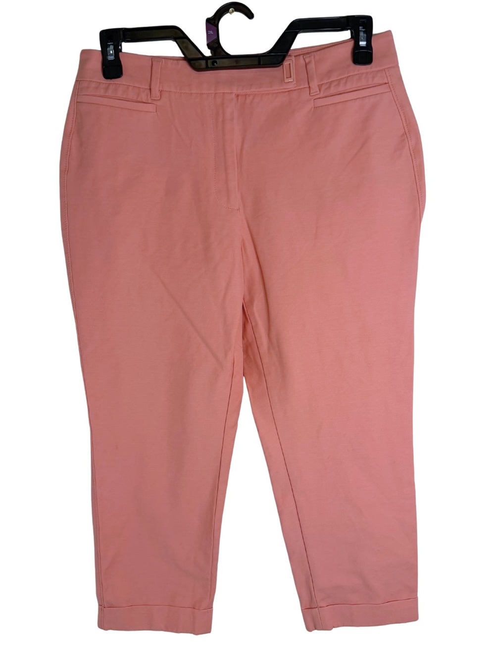 White House Black Market The Slim Crop Pants in Coral Pink Size 8